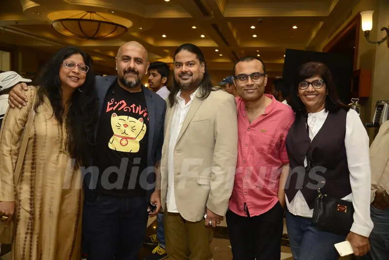 Vishal Dadlani, Amitabh Bachchan, Clinton Cerejo and Ribhu Dasgupta at Song Launch of 'TE3N'
