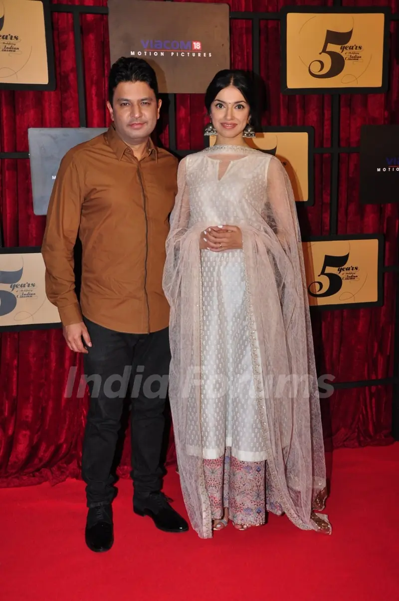 Bhushan Kumar with wife Divya Khosla at Viacom 18 Bash