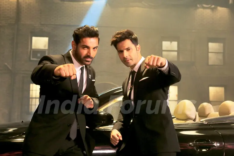 John Abraham and Varun Dhawan in a still from song 'Toh Dishoom'
