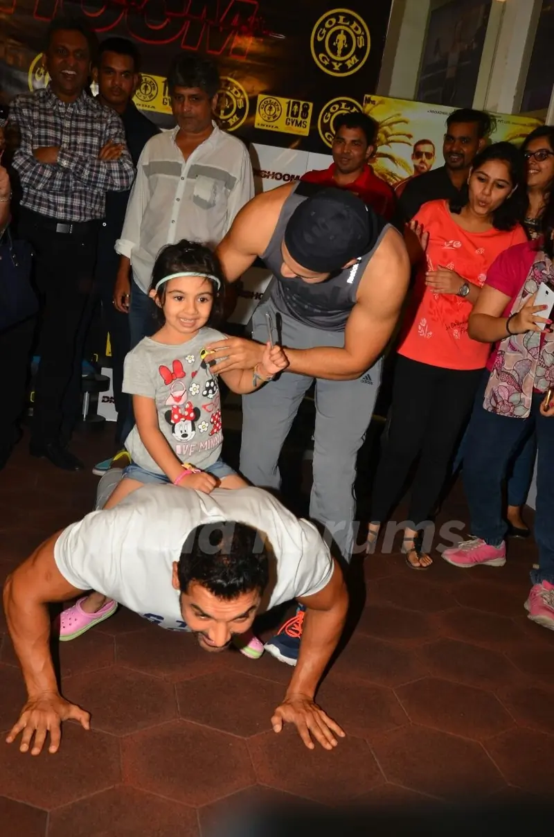 Push-up time for John Abraham - during a work out session with Dishoom cast!