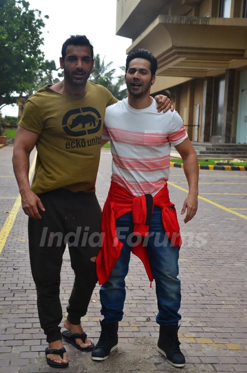 John Abraham and Varun Dhawan at Promotes 'Dishoom'