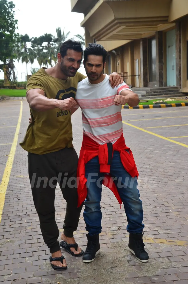 John Abraham and Varun Dhawan at Promotes 'Dishoom'