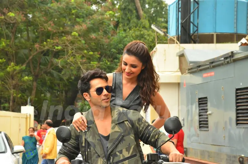 Varun Dhawan and Parineeti Chopra arrives on Quad Bike at Launch of Song 'Jaaneman Aah' from Dishoom