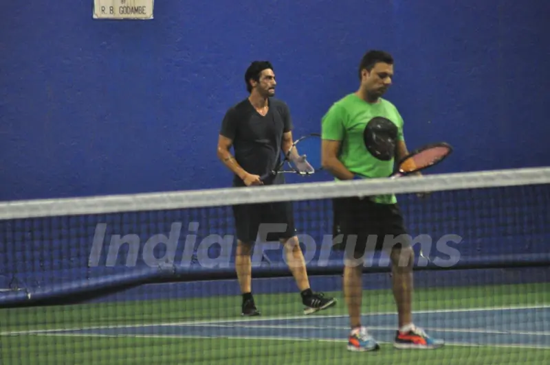Arjun Rampal Snapped Playing Tennis