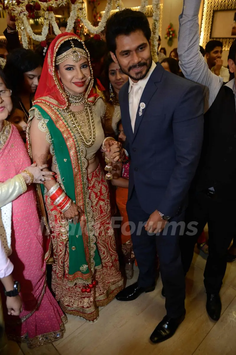 Fiance Avinash Dwivedi and Sambhavna Seth at their Marriage Ceremony