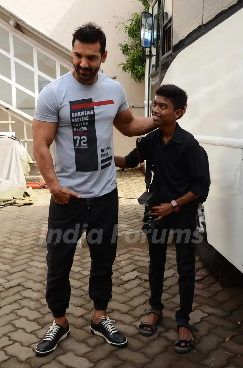 John Abraham Snapped promoting Dishoom at 'Mehboob Studio'