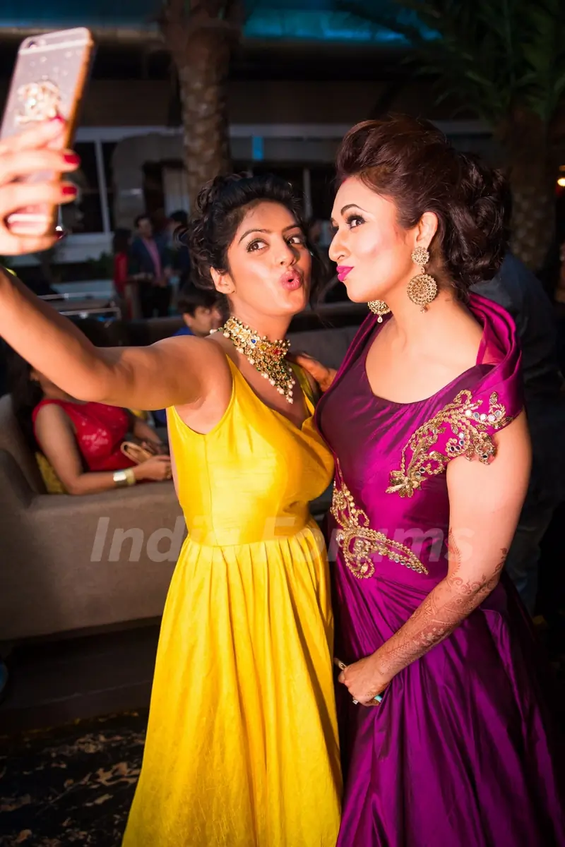 Selfie is must! Deepika Singh and Divyanka Tripathi at Divyanka-Vivek 's 'Happily Ever After' party