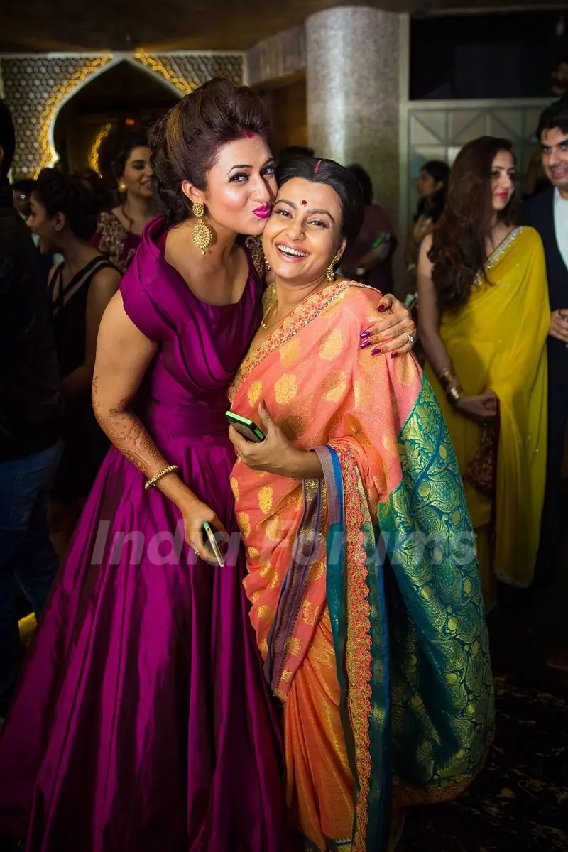 Divyanka with Jaya Bhattacharya at her and Vivek 's 'Happily Ever After' Party