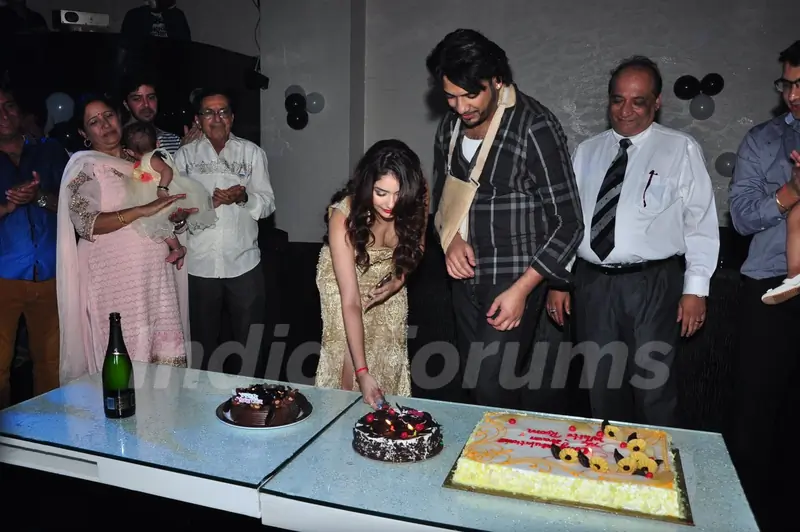 Leena Jumani cutting cake on her birthday bash!