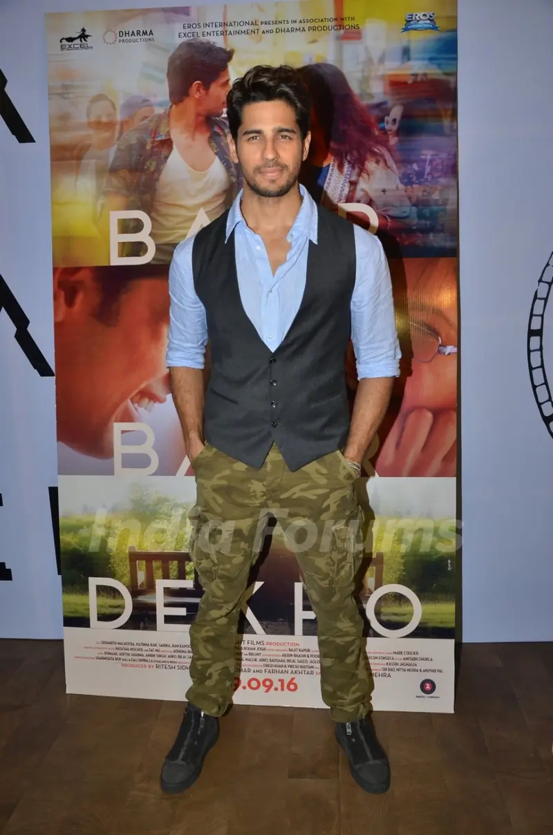 Sidharth Malhotra at the special screening of trailor of 'Bar Bar Dekho'