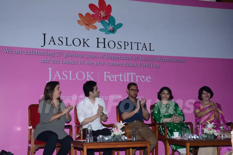 Farah Khan, Tusshar Kapoor and Aamir Khan at Jaslok Fertil Tree Launch Event