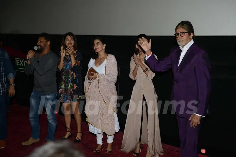 Amitabh Bachchan, Taapsee Pannu, Kirti Kulhari and Andrea Tariang at Press Meet of PINK in Delhi