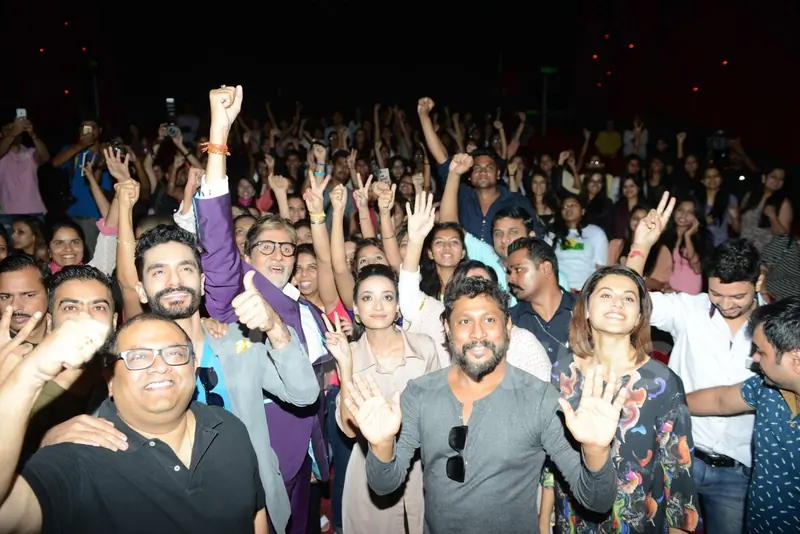 Amitabh Bachchan, Taapsee Pannu, Kirti Kulhari and Andrea Tariang at Press Meet of PINK in Delhi