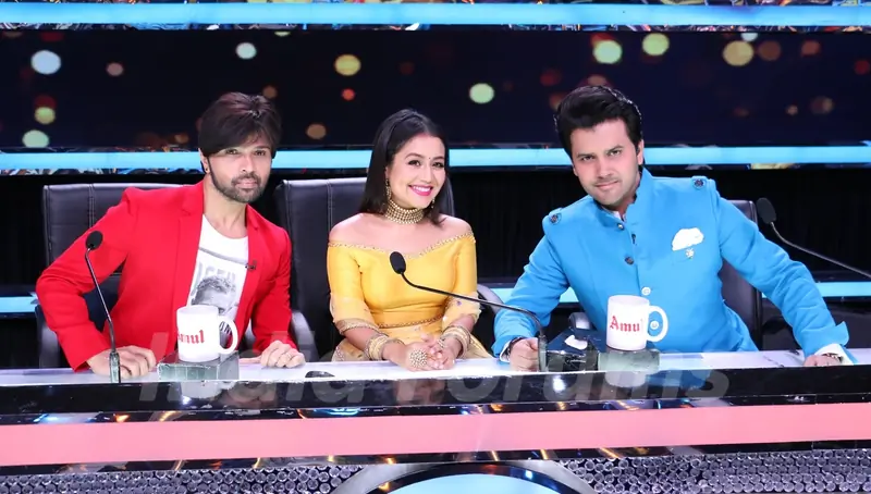 Judges Himesh Reshammiya and Neha Kakkar Javed Ali on Zee TV's 'Sa Re Ga Ma' Lil Champs'