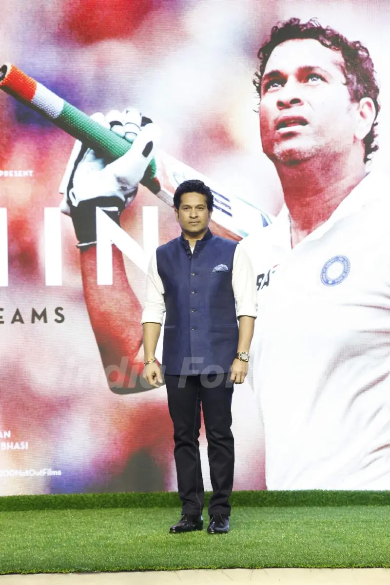Sachin Tendulkar at the launch of Sachin Anthem of film 'Sachin: A Billion Dreams'