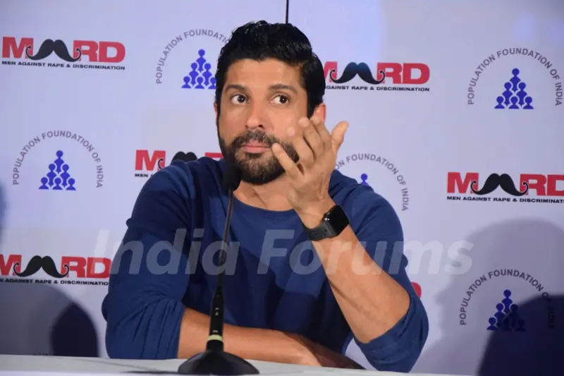 Farhan interacts with the media