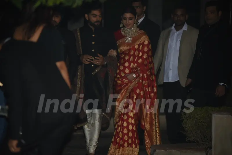 The couple enters the venue