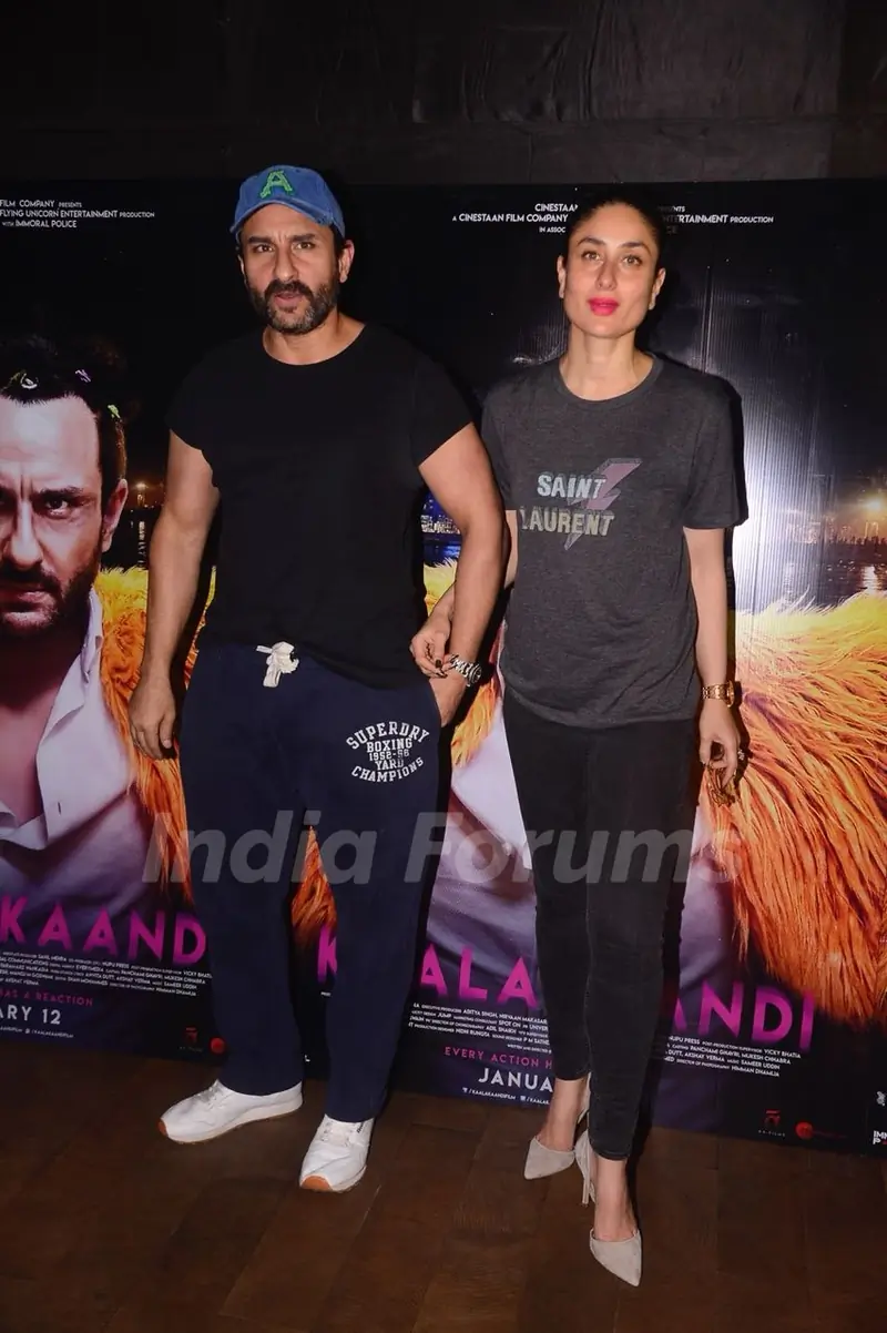 Kareena - Saif, Soha - Kunal at Kaalakaandi screening