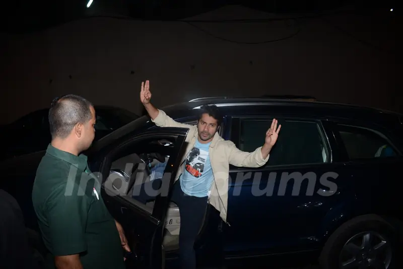 Katrina and Isabel Kaif with Varun Dhawan snapped