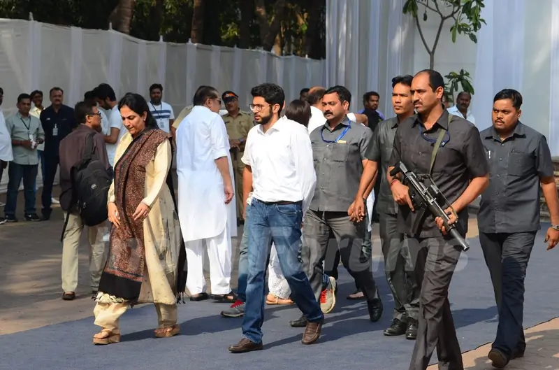 Aditya Thackeray after paying his last respects