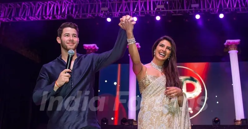 Priyanka Nick on stage on there Sangeet function