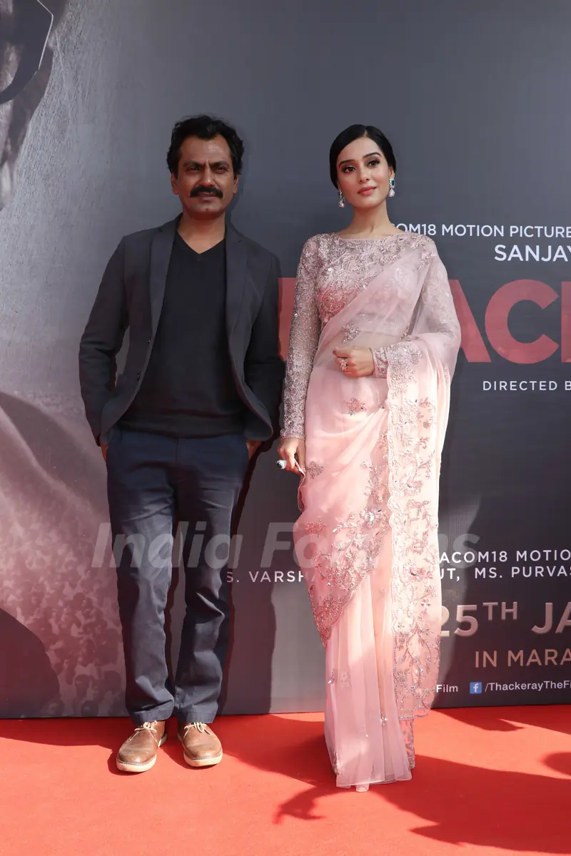 Nawazuddin Sidiqui and Amrita Rao at Thackeray movie trailer launch