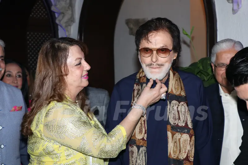 Sanjay Khan with his wife at his 78th Birthday bash
