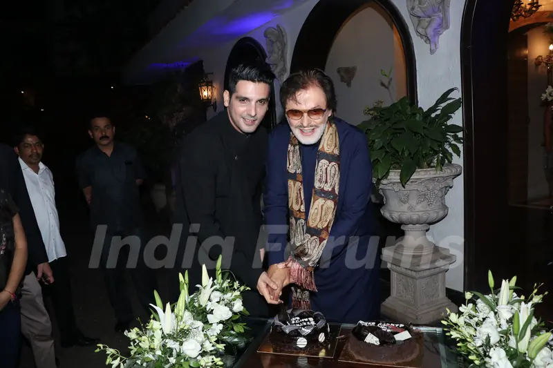 Sanjay Khan and Zayed Khan at his 78th Birthday bash