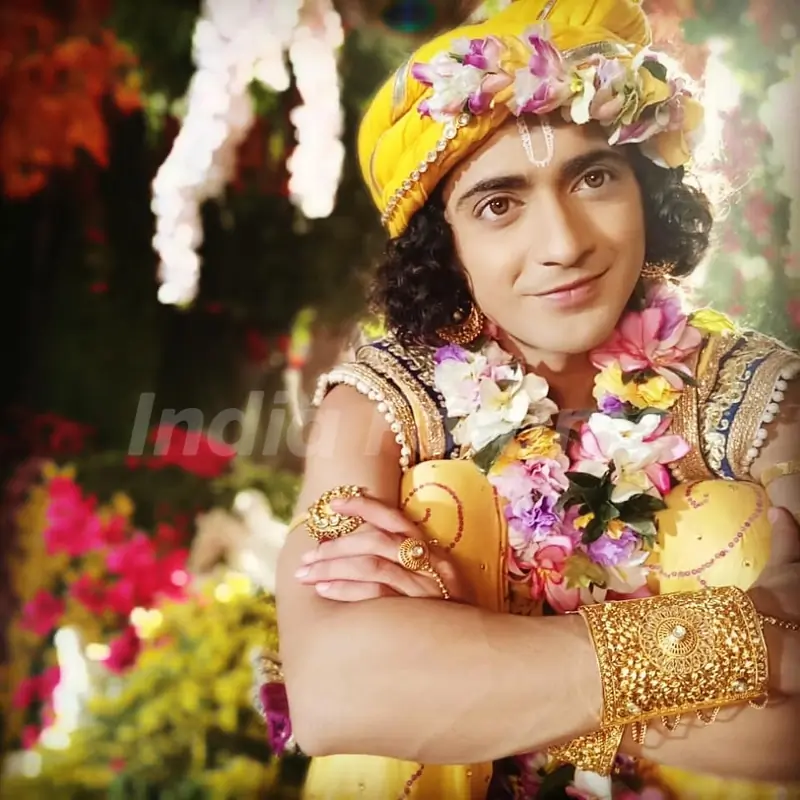 Krishna sitting with a smile from RadhaKrishn