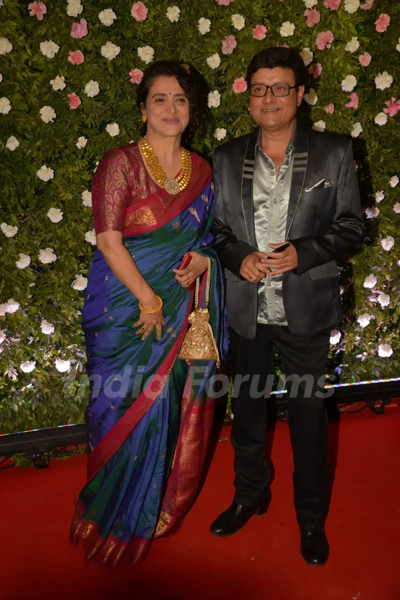 Sachin and Supriya Pilgaokar at Amit Thackeray's reception