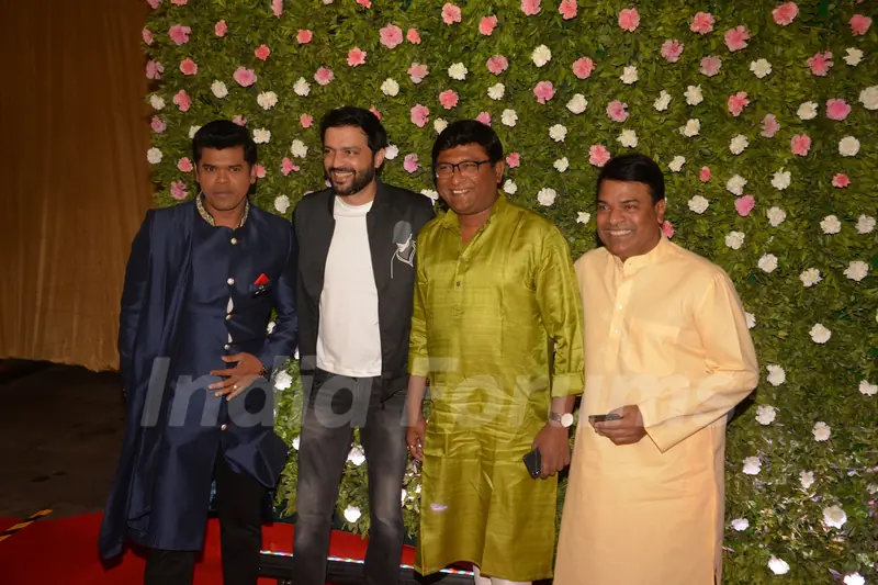 Siddharth Jadhav, Bharat Jadhav and Ankush Choudhary at Amit Thackeray's reception