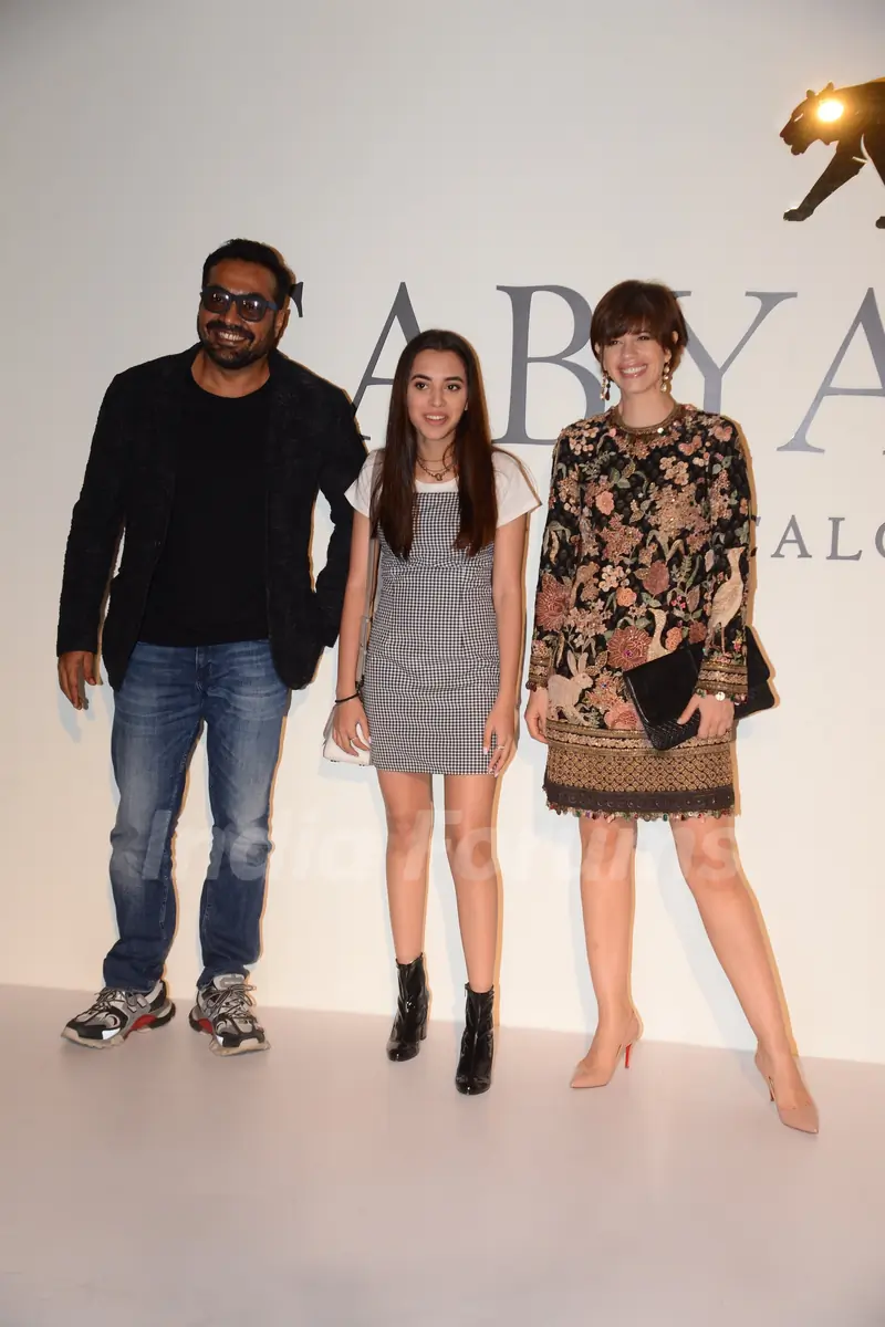 Kalki Koechlin with Anurag Kashyap and his Daughter Aaliyah Kashyap at Sabyasachi's success bash!