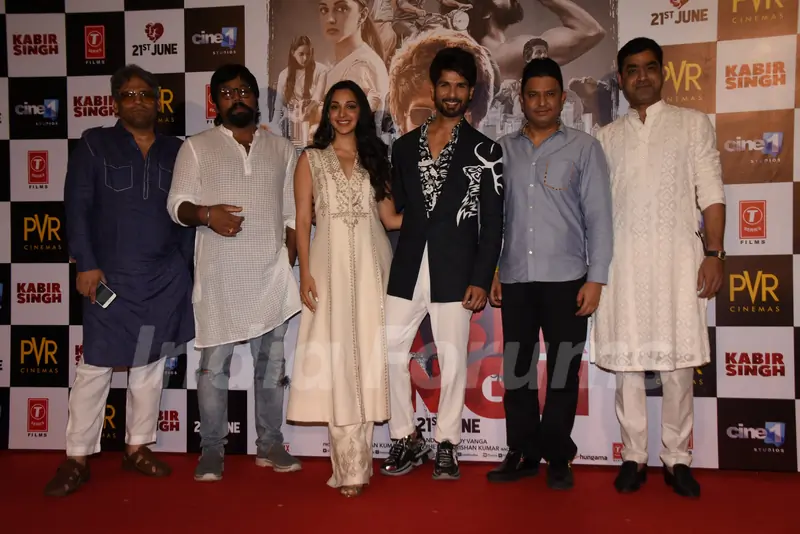 Shahid Kapoor and Kiara Advani with team, snapped at the promotions of Kabir Singh