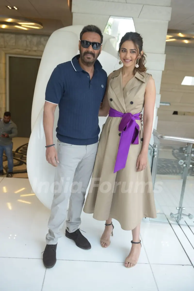 Ajay Devgn with Rakul Preet Singh spotted at De De Pyar De promotions