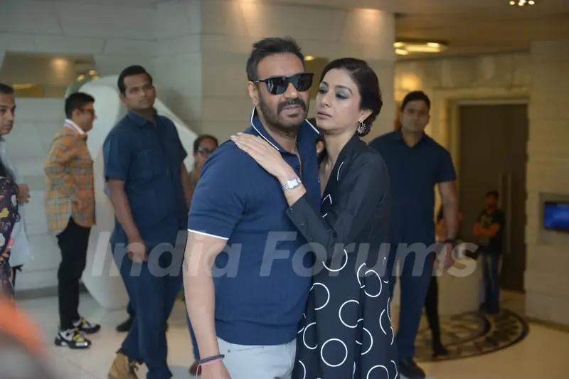 Ajay Devgn with Tabassum Fatima Hashmi  spotted at De De Pyar De promotions