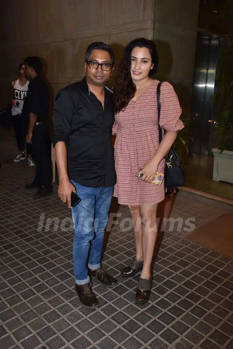 Raj Kumar Gupta and Myra Karn snapped at the screening of India's Most Wanted.