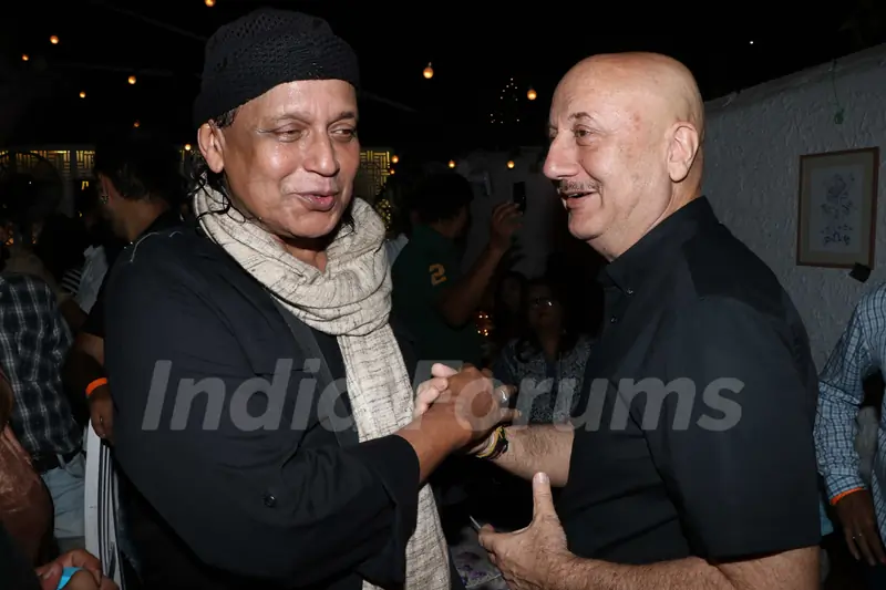 Anupam Kher and Mithun Chakraborty snapped at the success bash of Tashkent Files