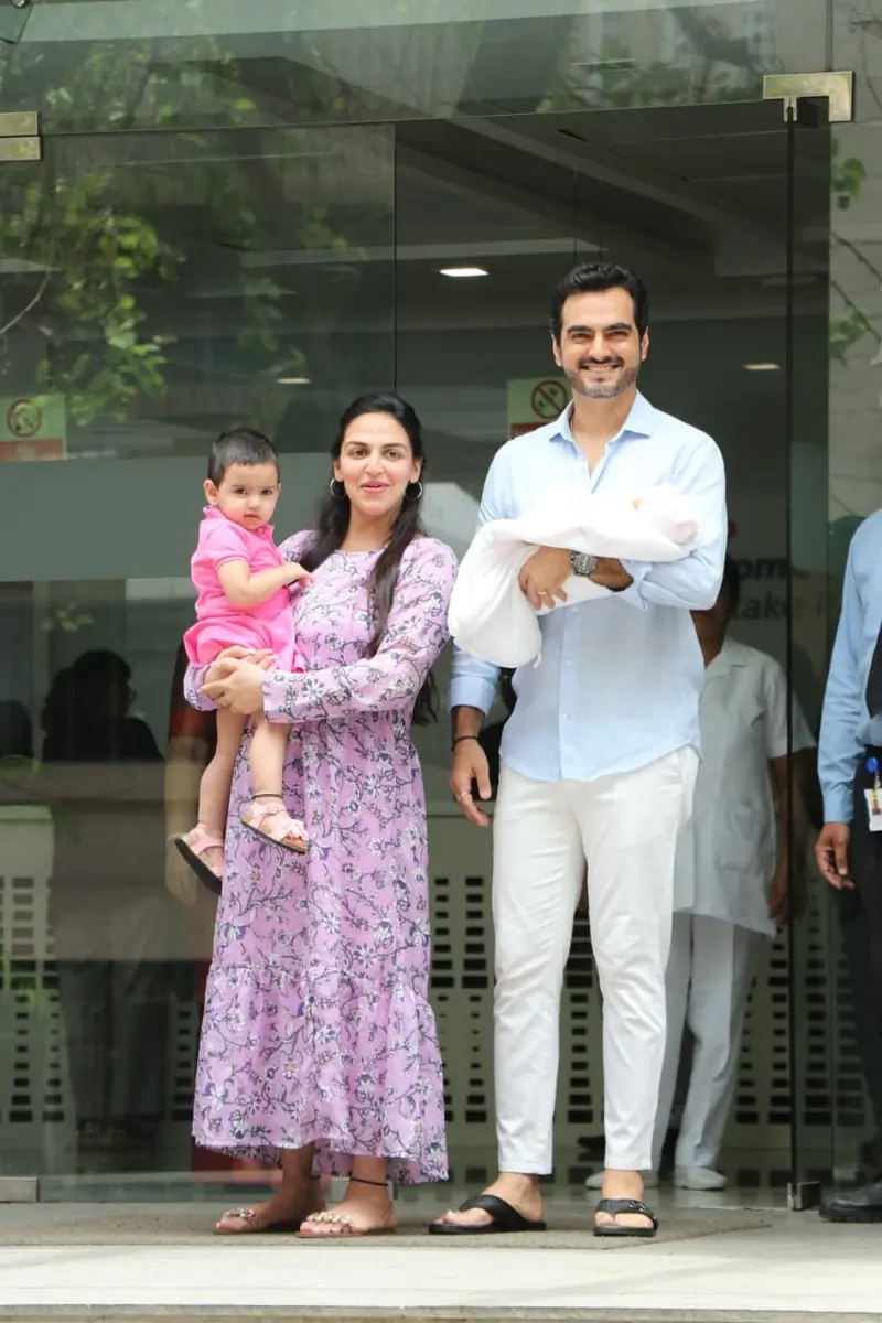 Esha Deol with her newborn baby