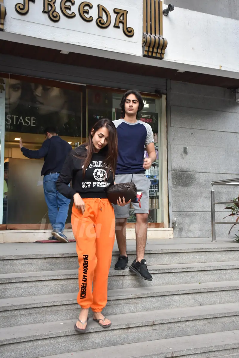 Malaika Arora and Arhaan Khan snapped around the town