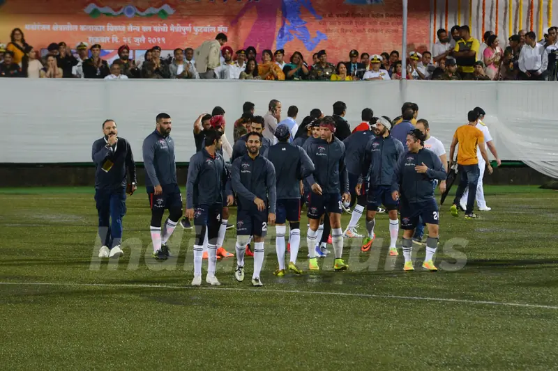 Bollywood Actors play Football on Kargil Vijay Diwas with the soldiers from the Navy and Army