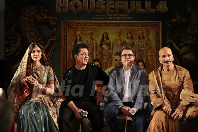 Akshay Kumar, Kriti Sanon and Sajid Nadiadwala at Housefull 4’s trailer launch