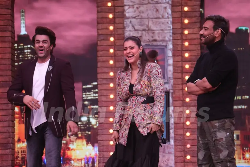 Kajol, Ajay Devgan and Maniesh Paul