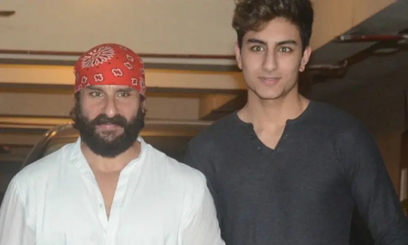ibrahim ali khan with saif ali khan