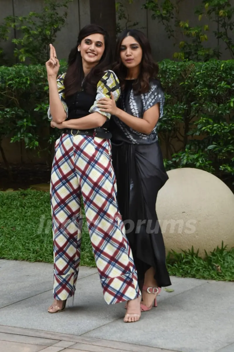 Taapsee Pannu and Bhumi Pednekar at the promotions of Saand Ki Aankh!