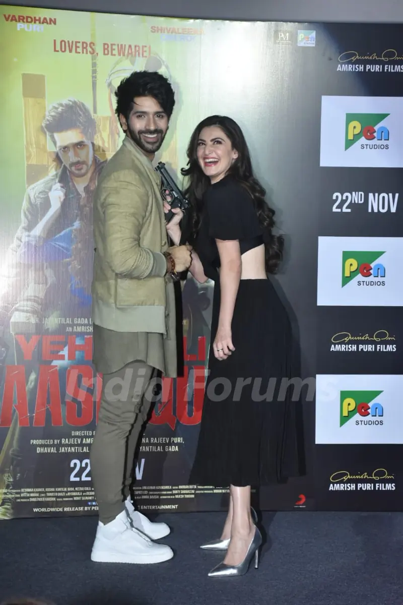 Vardhan Puri & Shivaleeka Oberoi at the trailer launch of Yeh Saali Aashiqui!
