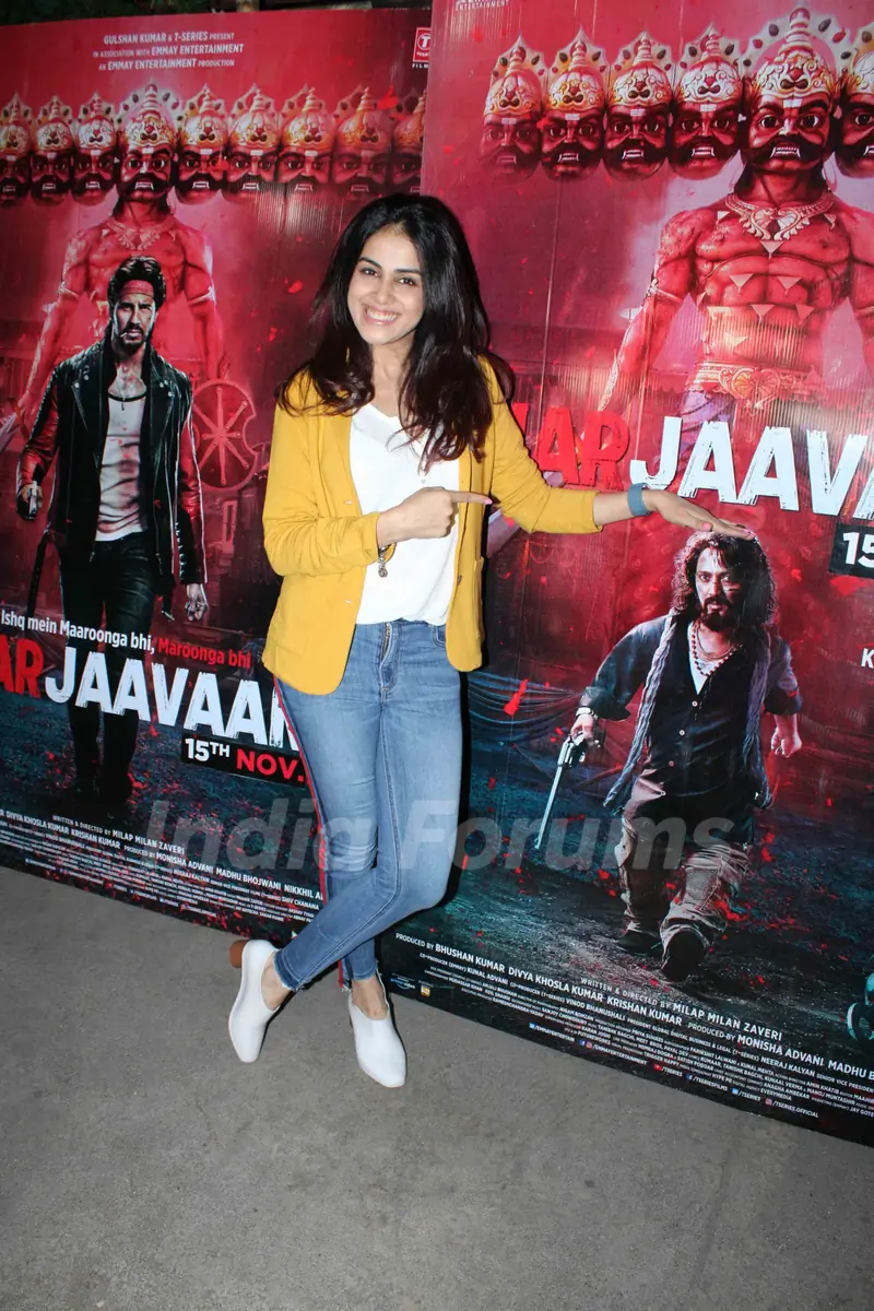 Genelia Deshmukh papped at Marjaavaan's special screening
