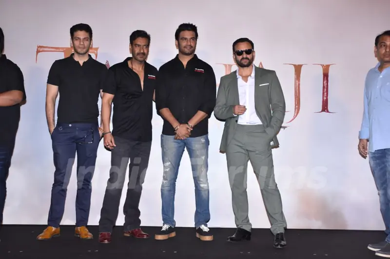 Ajay Devgn, Sharad Kelkar and Saif Ali Khan at the trailer launch of Tanhaji: The Unsung Warrior