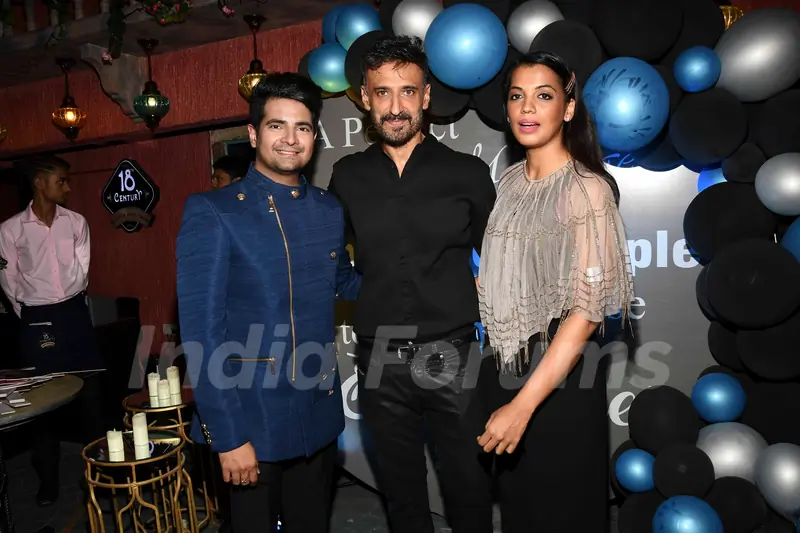 Karan Mehra with Rahul Dev and Mugdha Godse