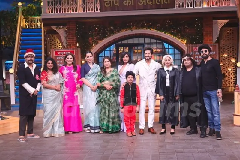 The cast of Panga on the sets of Kapil Sharma Show 