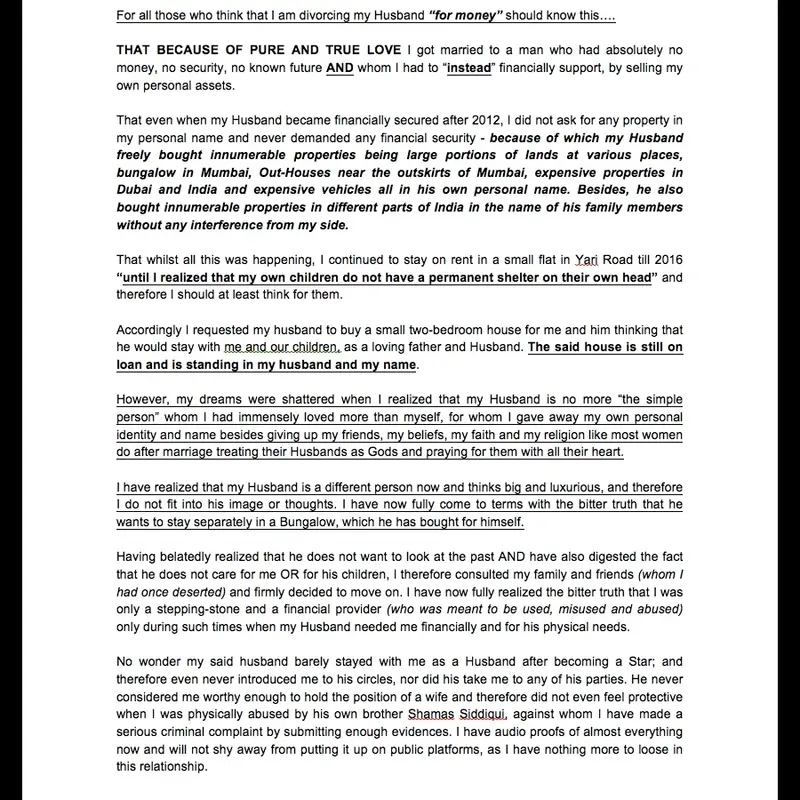 Aaliaya Siddiqui's Open Letter